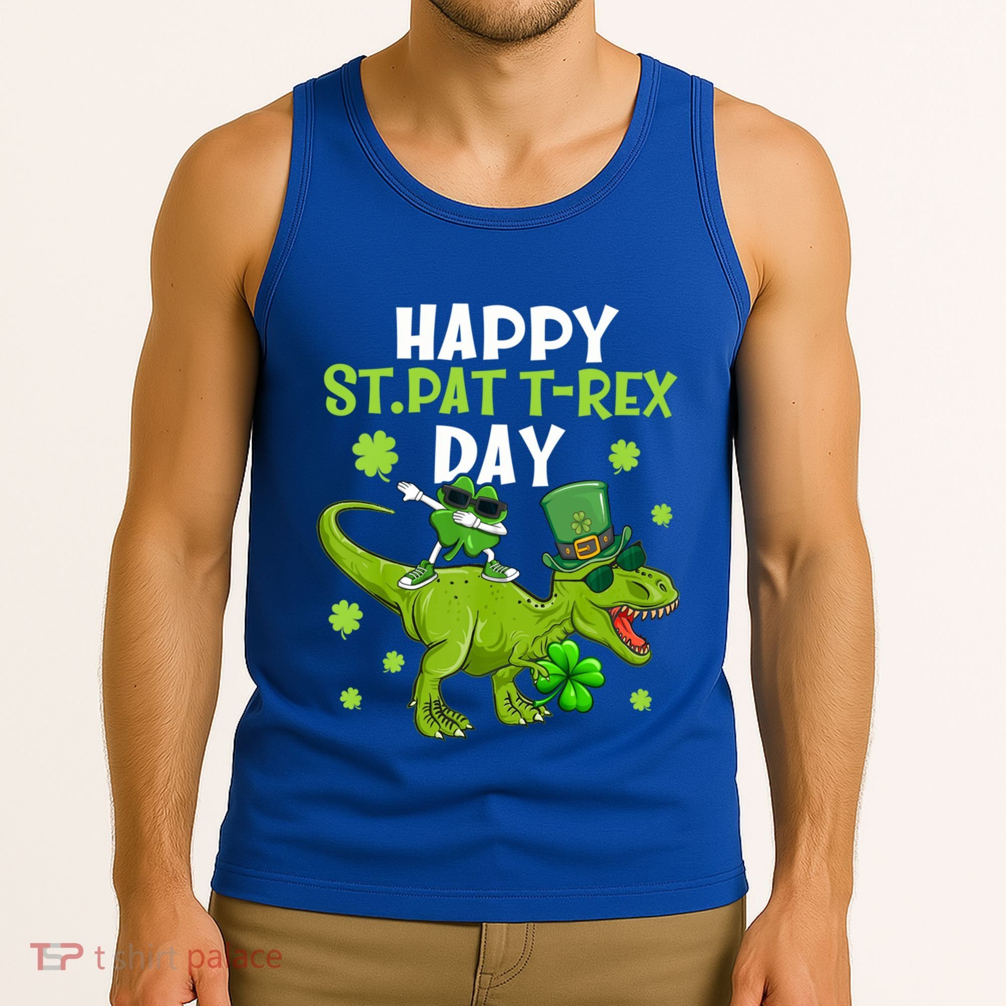 Happy St Pat T Rex Day Dino Shamrock St Patricks Day Gift Tank Top