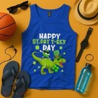 Happy St Pat T Rex Day Dino Shamrock St Patricks Day Gift Tank Top thumb 4