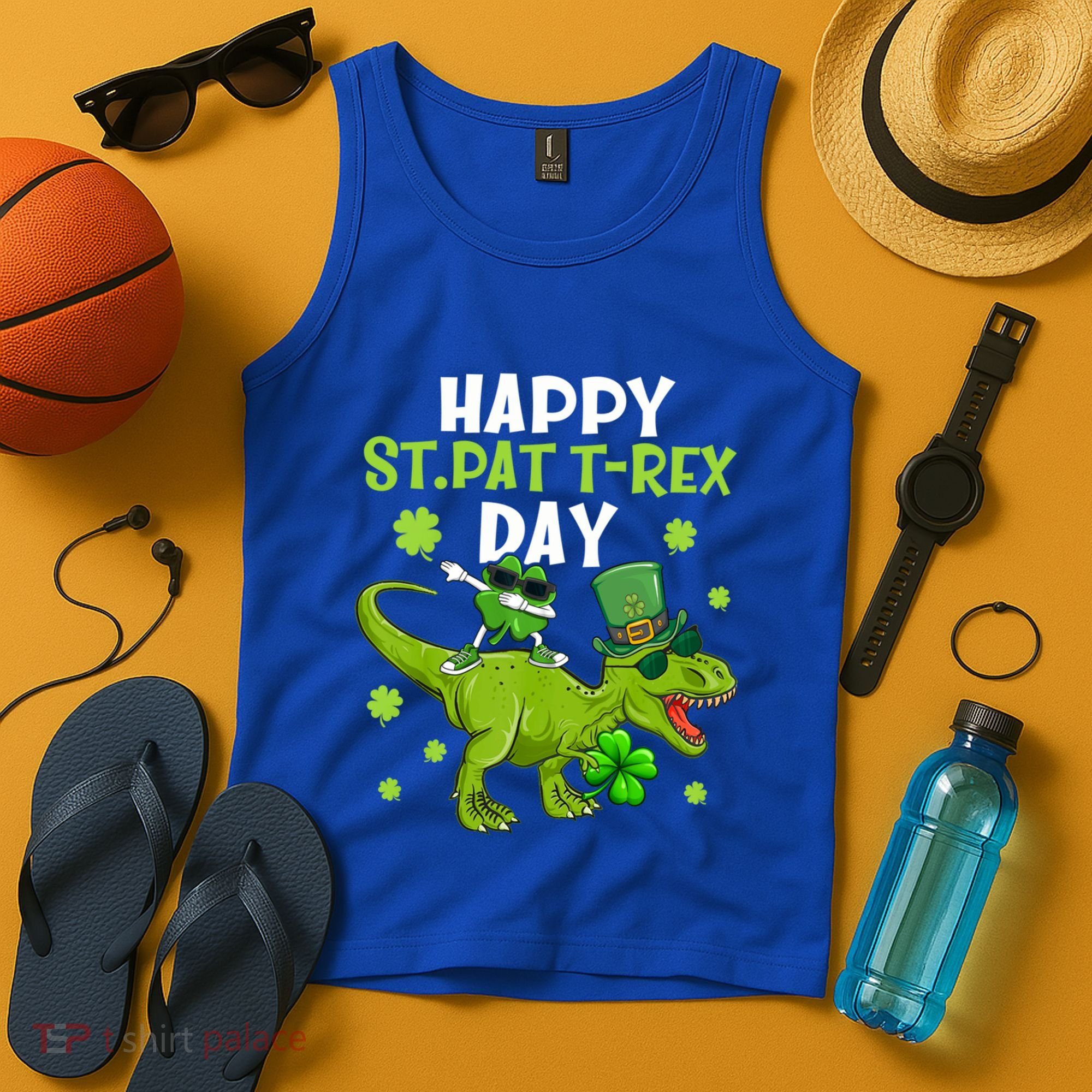Happy St Pat T Rex Day Dino Shamrock St Patricks Day Gift Tank Top