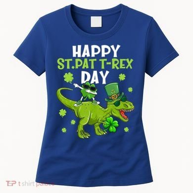 Happy St Pat T Rex Day Dino Shamrock St Patricks Day Gift Women's T-Shirt