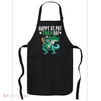 Happy St Pat T Rex Saint Patrick's Day Irish Flag Apron thumb 0