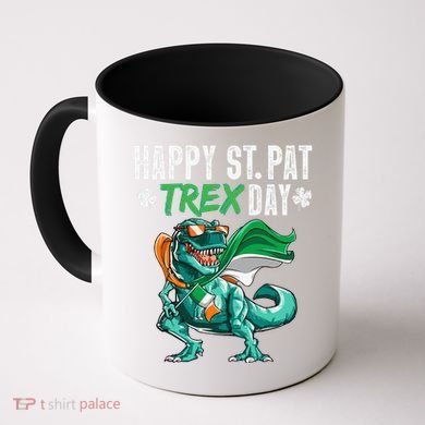 Happy St Pat T Rex Saint Patrick's Day Irish Flag Coffee Mug