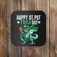 Happy St Pat T Rex Saint Patrick's Day Irish Flag Coaster thumb 0