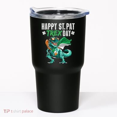 Happy St Pat T Rex Saint Patrick's Day Irish Flag Tumbler