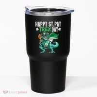 Happy St Pat T Rex Saint Patrick's Day Irish Flag Tumbler thumb 0
