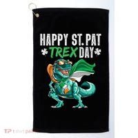 Happy St Pat T Rex Saint Patrick's Day Irish Flag Golf Towel thumb 0