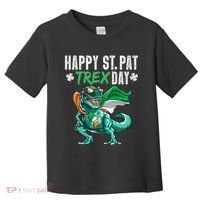 Happy St Pat T Rex Saint Patrick's Day Irish Flag Toddler T-Shirt thumb 0