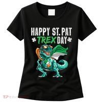 Happy St Pat T Rex Saint Patrick's Day Irish Flag Women's T-Shirt thumb 0