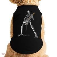 Halloween Skeleton Playing Guitar Rock And Roll Band Tees Doggie Tank thumb 0