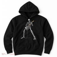 Halloween Skeleton Playing Guitar Rock And Roll Band Tees Hoodie thumb 0