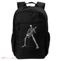 Halloween Skeleton Playing Guitar Rock And Roll Band Tees Backpack thumb 0