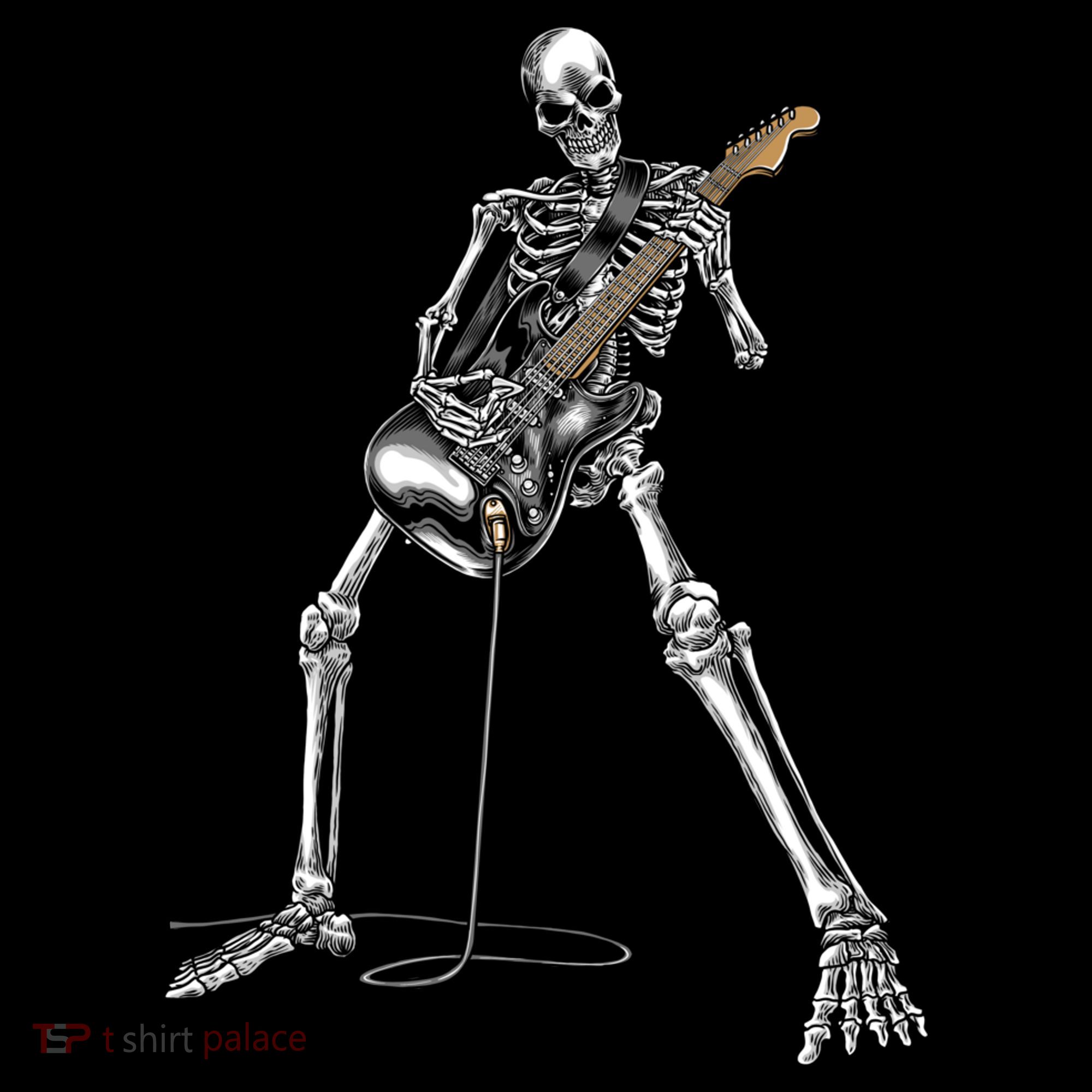 Halloween Skeleton Playing Guitar Rock And Roll Band Tees Coaster