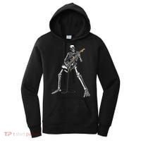 Halloween Skeleton Playing Guitar Rock And Roll Band Tees Women's Hoodie thumb 0
