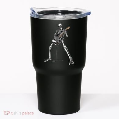 Halloween Skeleton Playing Guitar Rock And Roll Band Tees Tumbler