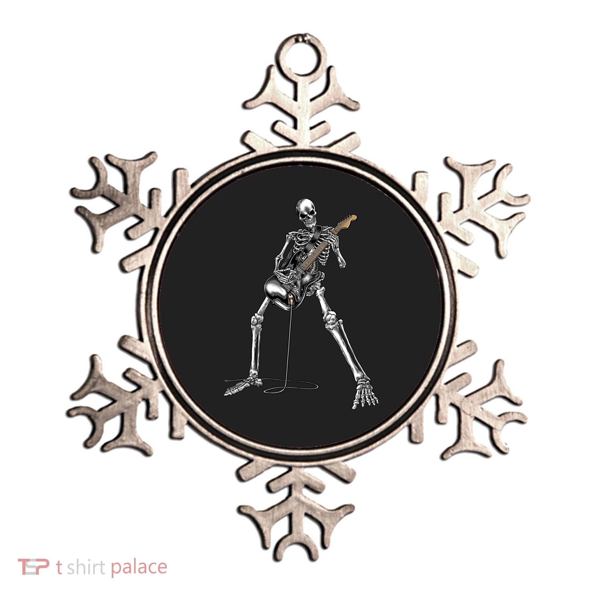 Halloween Skeleton Playing Guitar Rock And Roll Band Tees Ornament