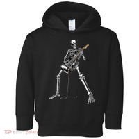 Halloween Skeleton Playing Guitar Rock And Roll Band Tees Toddler Hoodie thumb 0