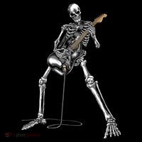 Halloween Skeleton Playing Guitar Rock And Roll Band Tees Toddler Hoodie thumb 2