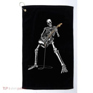 Halloween Skeleton Playing Guitar Rock And Roll Band Tees Golf Towel