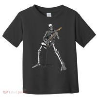 Halloween Skeleton Playing Guitar Rock And Roll Band Tees Toddler T-Shirt thumb 0