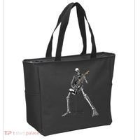 Halloween Skeleton Playing Guitar Rock And Roll Band Tees Tote Bag thumb 2