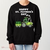 Happy St Patricks Day Shamrock Tractor Clover Women's Sweatshirt thumb 0