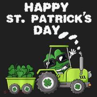 Happy St Patricks Day Shamrock Tractor Clover Women's Sweatshirt thumb 2