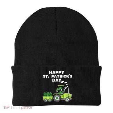 Happy St Patricks Day Shamrock Tractor Clover Beanie