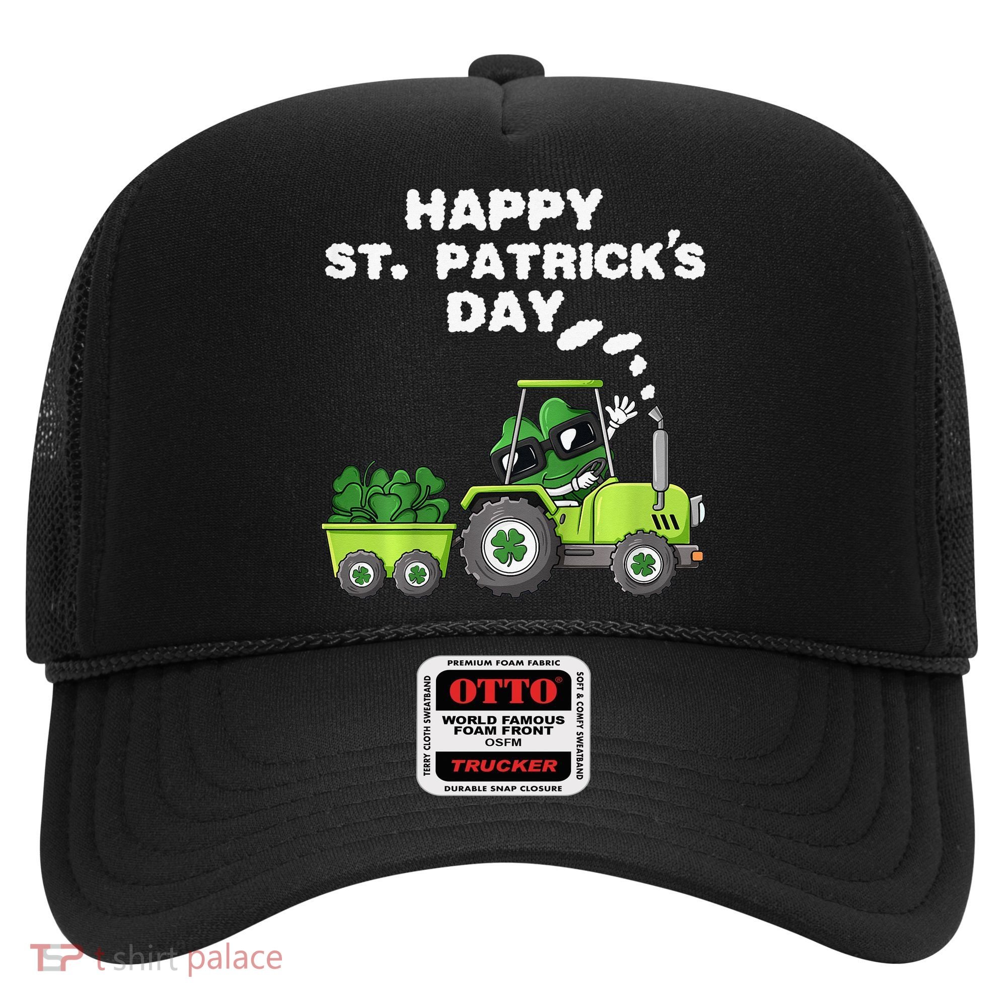 Happy St Patricks Day Shamrock Tractor Clover Hat