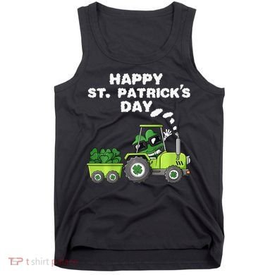 Happy St Patricks Day Shamrock Tractor Clover Tank Top