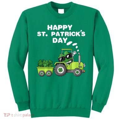 Happy St Patricks Day Shamrock Tractor Clover Sweatshirt