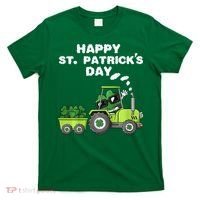 Happy St Patricks Day Shamrock Tractor Clover T-Shirt thumb 0