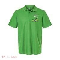 Happy St Patricks Day Shamrock Tractor Clover Polo thumb 0