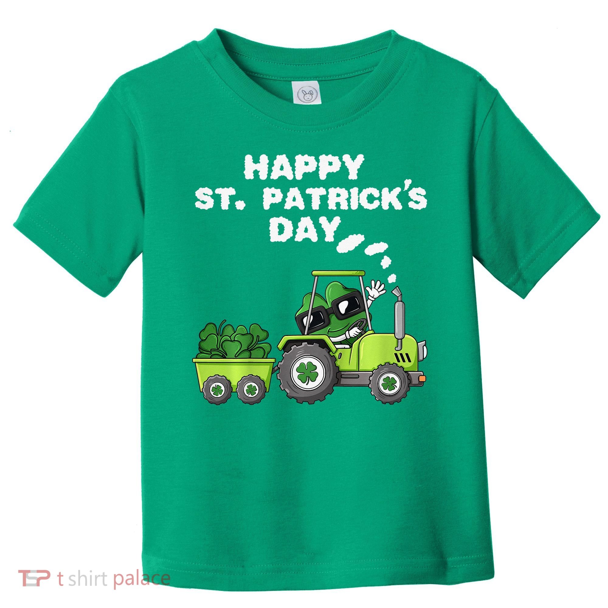 Happy St Patricks Day Shamrock Tractor Clover Toddler T-Shirt