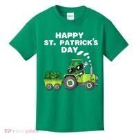 Happy St Patricks Day Shamrock Tractor Clover Kids T-Shirt thumb 0