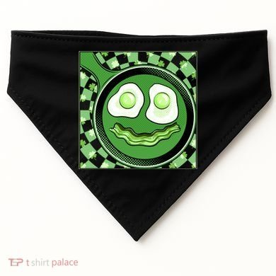 Happy St Patricks Day Green Eggs And Bacon Smile USA-Made Doggie Bandana