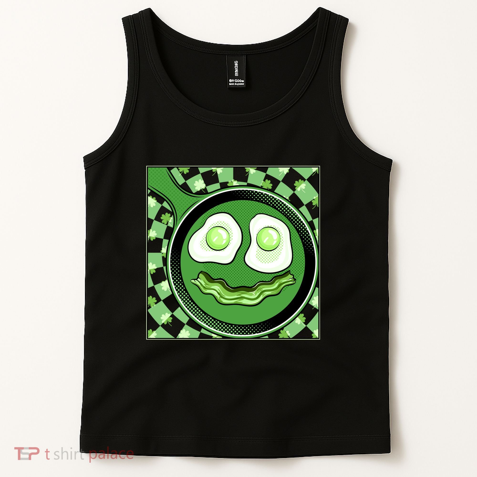 Happy St Patricks Day Green Eggs And Bacon Smile Tank Top