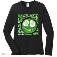Happy St Patricks Day Green Eggs And Bacon Smile Women's Long Sleeve Shirt thumb 0