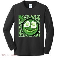 Happy St Patricks Day Green Eggs And Bacon Smile Kids Long Sleeve Shirt thumb 0