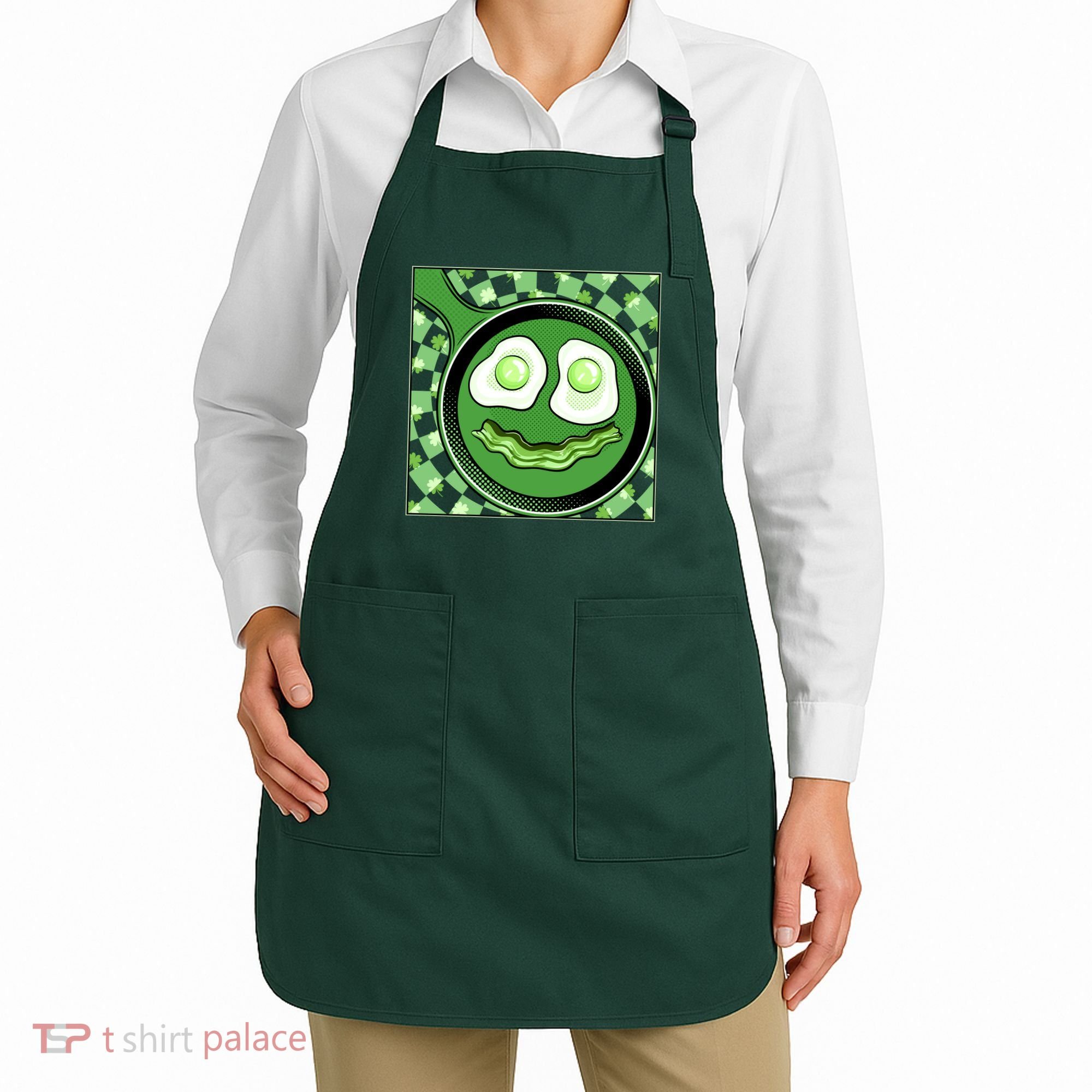 Happy St Patricks Day Green Eggs And Bacon Smile Apron