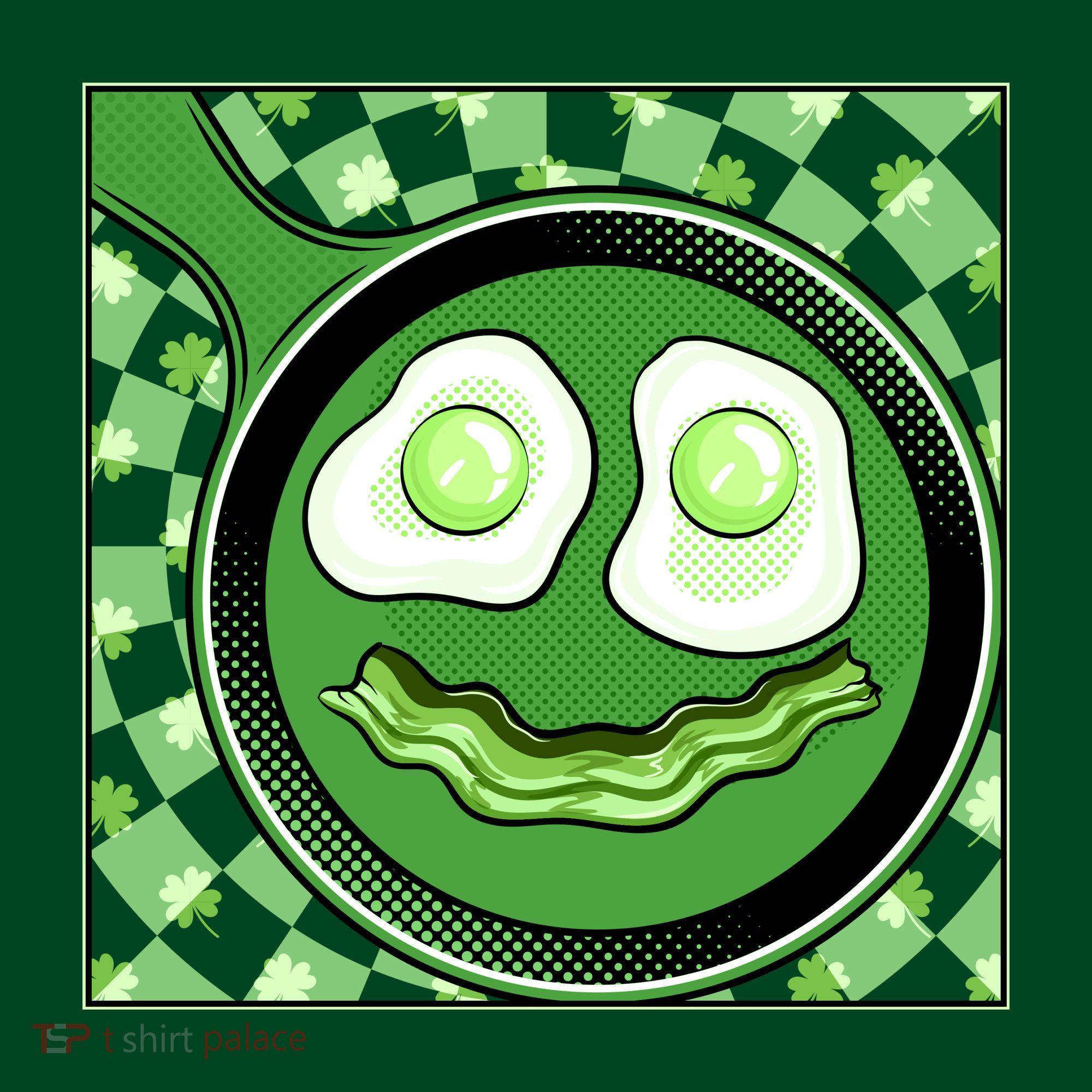 Happy St Patricks Day Green Eggs And Bacon Smile Button