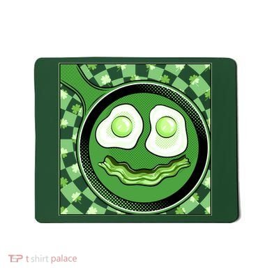 Happy St Patricks Day Green Eggs And Bacon Smile Mousepad