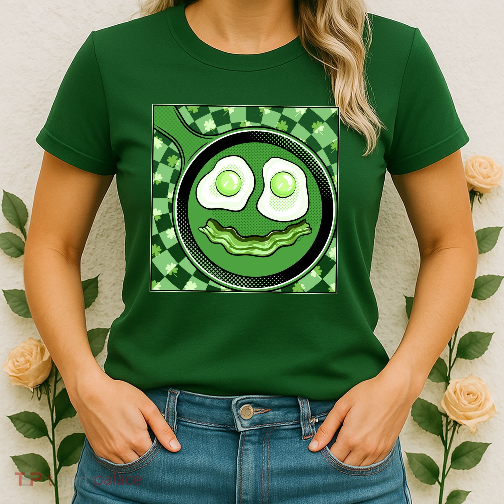 Happy St Patricks Day Green Eggs And Bacon Smile Women's T-Shirt