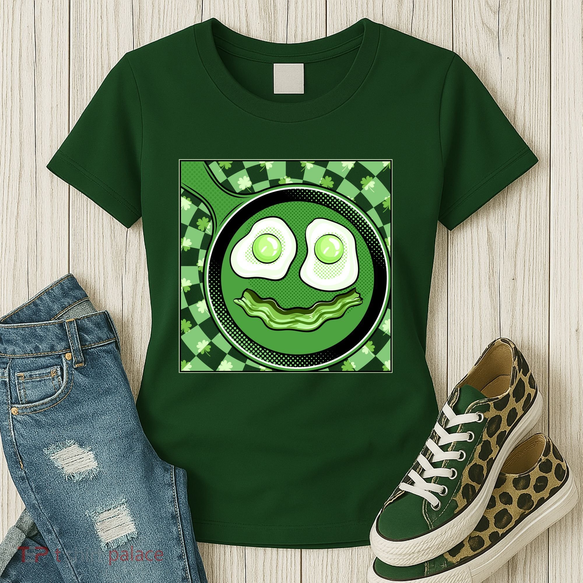 Happy St Patricks Day Green Eggs And Bacon Smile Women's T-Shirt
