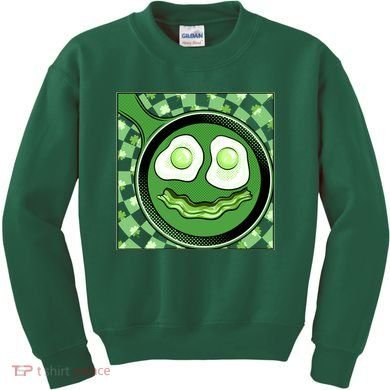 Happy St Patricks Day Green Eggs And Bacon Smile Kids Sweatshirt
