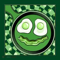Happy St Patricks Day Green Eggs And Bacon Smile Kids Hoodie thumb 2
