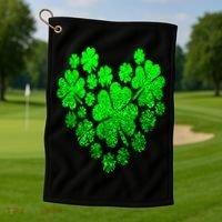 Happy St. Patrick Days Shamrock Golf Towel thumb 1
