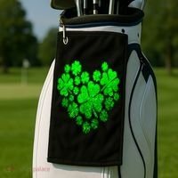 Happy St. Patrick Days Shamrock Golf Towel thumb 2