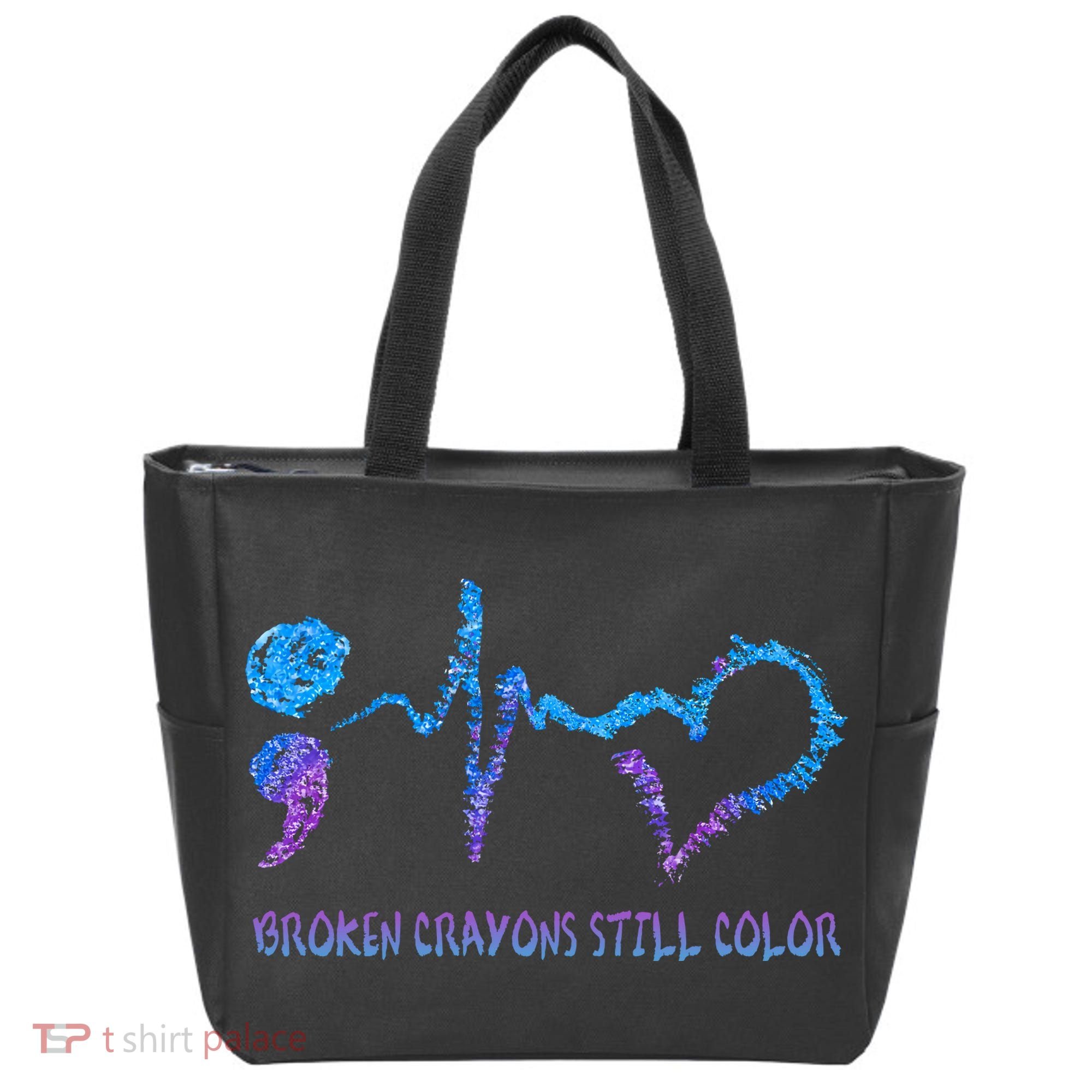 Heartbeat Semicolon Prevention Awareness Tote Bag