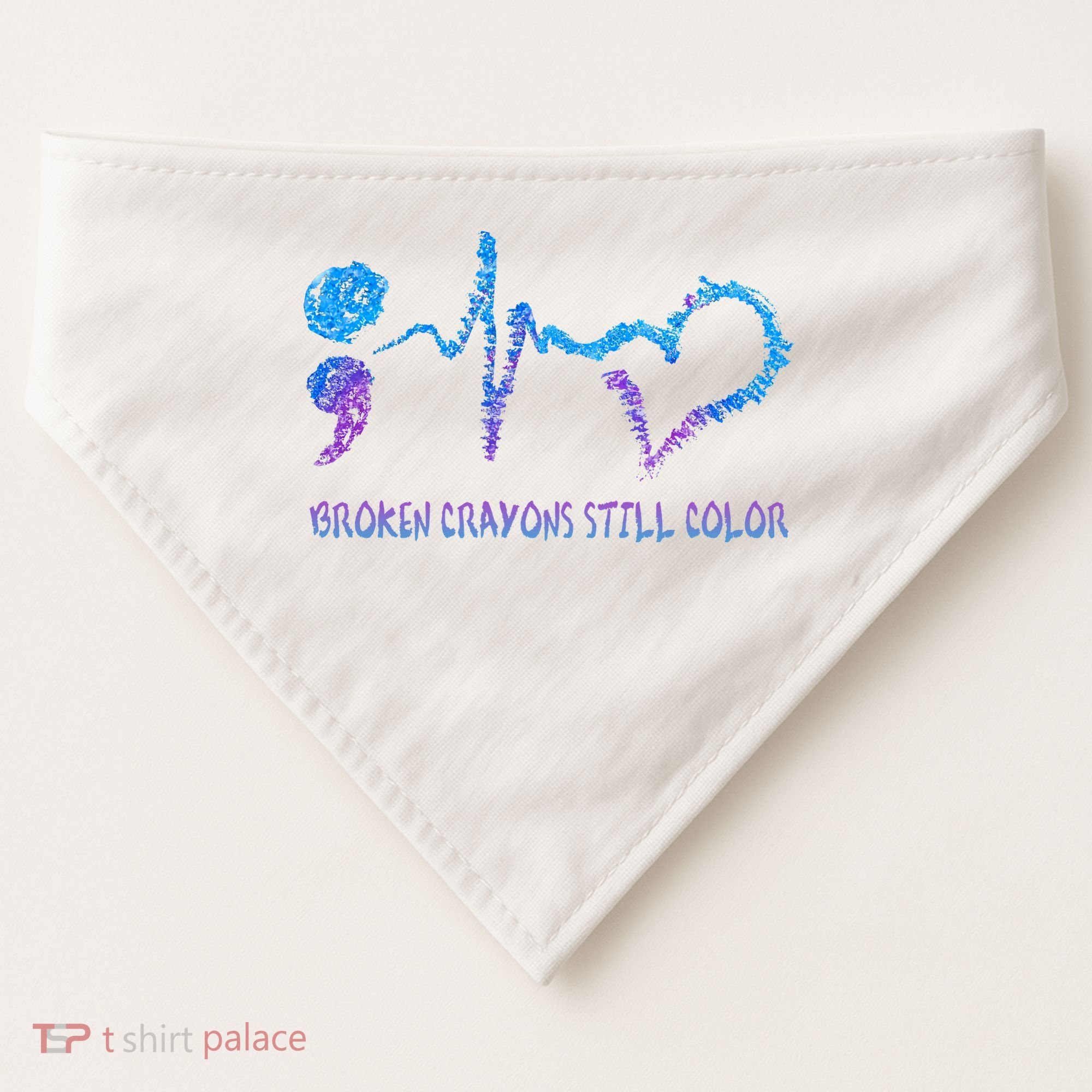 Heartbeat Semicolon Prevention Awareness USA-Made Doggie Bandana
