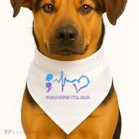 Heartbeat Semicolon Prevention Awareness USA-Made Doggie Bandana thumb 1